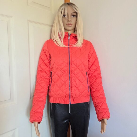 Pumpkin Hooded Quilted Fleece Lined Jacket Size S - Picture 1 of 9